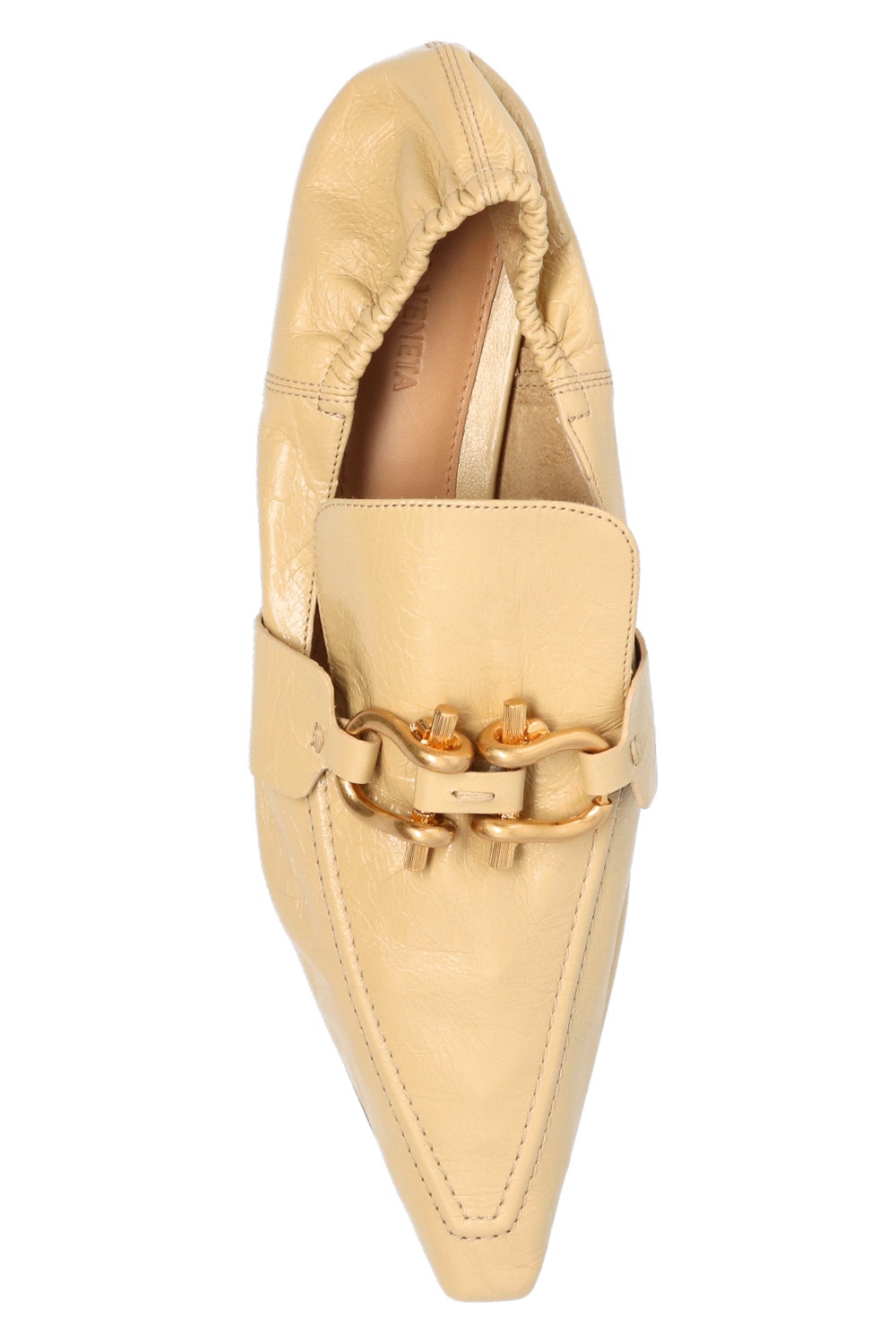 【BOTTEGA VENETA】 Madame Mocassins NEW BOTTEGA VENETA Mocassins Madame White Gold Sz 38.5